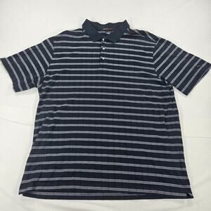 Nike Dri-Fit Tiger Woods Collect Black White Striped Short Sleeve Polo Size XL
